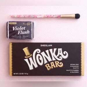 Glam Wonka Bar Eyeshadow Palette with Violet Flush Blush+ eye makeup brush
